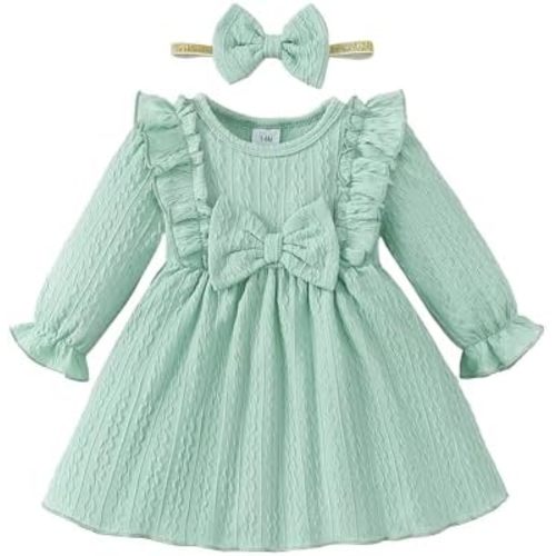 Mioglrie Baby Girl Dress Toddler Girls' Dresses 3 6 9 12 18 24 Months 2t 3t Girls Clothes Fall Winter Outfits