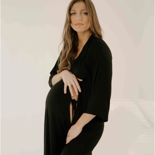 Lila Labor & Postpartum Gown in Black