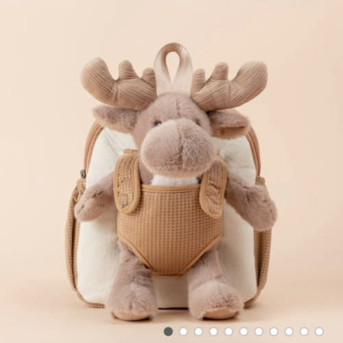 Kids Backpack With Reindeer Plush Toy | Moonkie