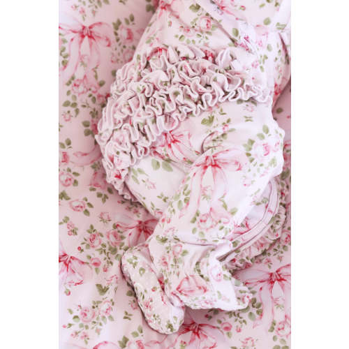Bows in Bloom Ruffle Zipper Footie