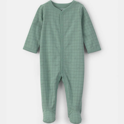 Baby Boy Dinosaur 100% Cotton Sleeper with Snaps - Green | Carter’s Oshkosh Canada