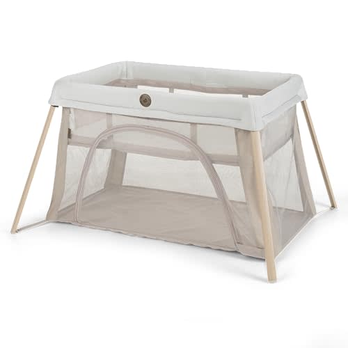 Maxi-Cosi Calao Travel Play Yard, Infant Bassinet, Toddler Playpen, Portable, Lightweight, Foldable, Easy Setup, with Carry Bag, Breathable Mesh, Classic Oat