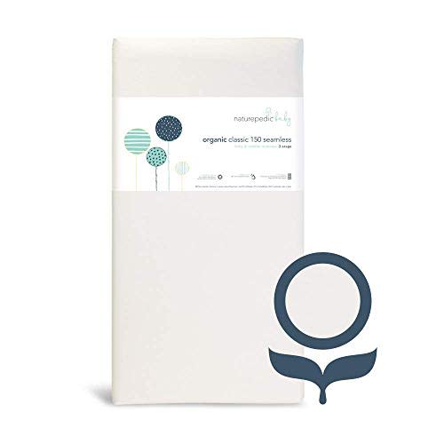 Naturepedic Organic Baby Crib Mattress - Classic 144 Coil 2-Stage Infant & Toddler Mattress - Waterproof Baby Bed Mattress for Crib - Non-Toxic Standard