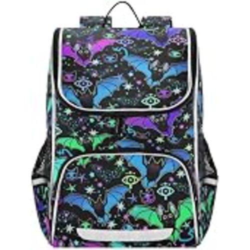 Magic Bat Backpack for School Bag Teen Kids Boys Girls | Elementary School with Reflective Strip Removable Chest Strap