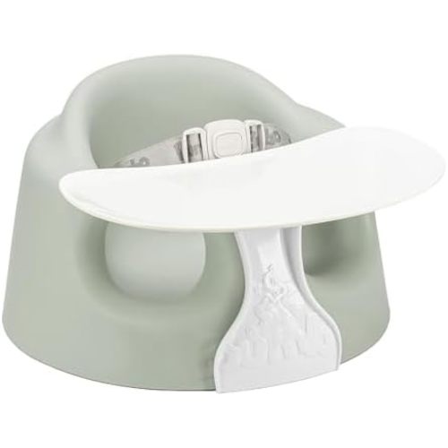 Bumbo Baby Soft Foam Floor Seat Plus+ with Tray, 3 to 12 Months, Agave