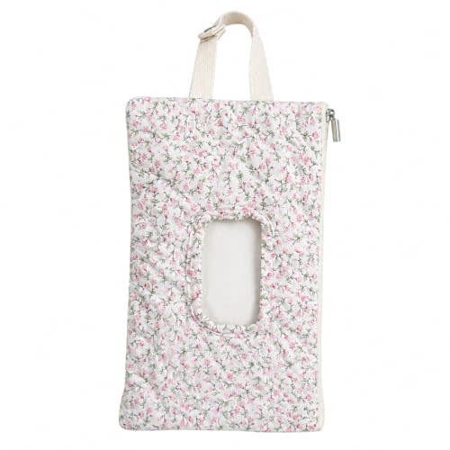 Portable Quilted Baby Wipe Holder, Floral Wipes Pouch for Stroller, Diaper Bag and Travel
