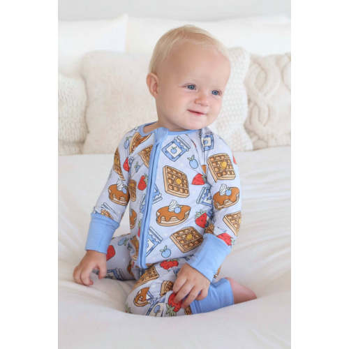 Sweet Stacks Convertible Zip Romper | Blue