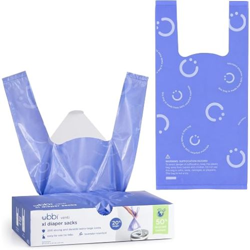 Ubbi Venti Disposable Baby Diaper Sacks, Lavender Scented, 200 Count
