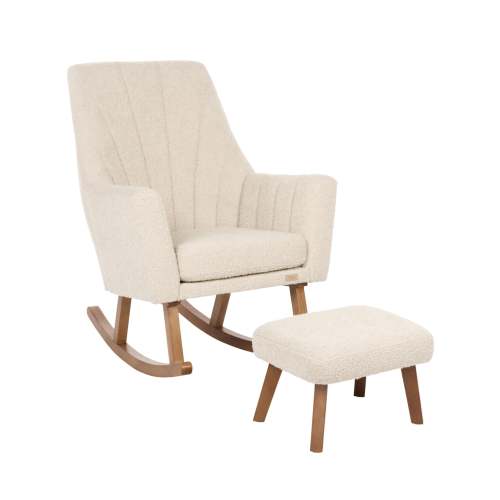 Jonah Rocking Chair with Foot Stool in Boucle | iL Tutto