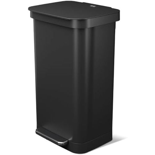 Glad All Stainless Steel Trash Can, Clorox Odor Protection, 20 Gal, Black