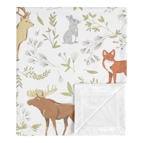 Sweet Jojo Designs Gender Neutral Baby Security Blanket Woodland Toile Multicolor