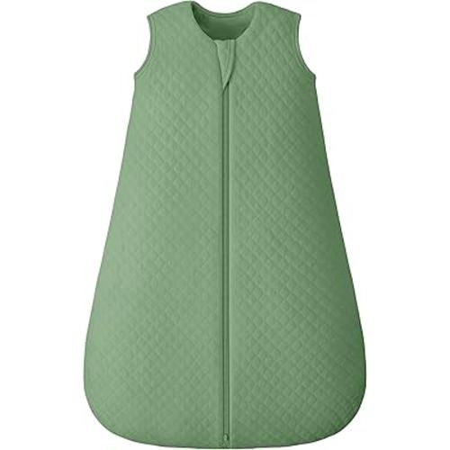Baby Sleep Sack 0-6 Months 2.5 TOG, Winter Cotton Sleep Sacks Newborn and Infant, Warm Quilted Baby Wearable Blanket, Newborn Sleeping Bag with 2-Way Zipper Green 1 Pack
