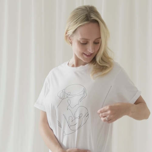 Motherhood Line Art Organic Cotton Nursing Tee