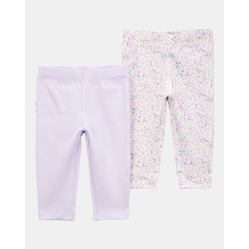 Baby Girl 2-Pack Floral Pull-On Pants - Purple | Carter's