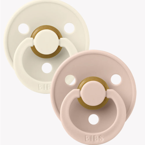 Pacifier 2 Pack - Ivory and Blush - Round