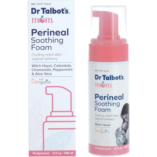 Dr. Talbot's Mom Perineal Soothing Foam - Cooling Postpartum Relief with Witch Hazel and Citroganix - Postpartum Essentials - 5 fl oz