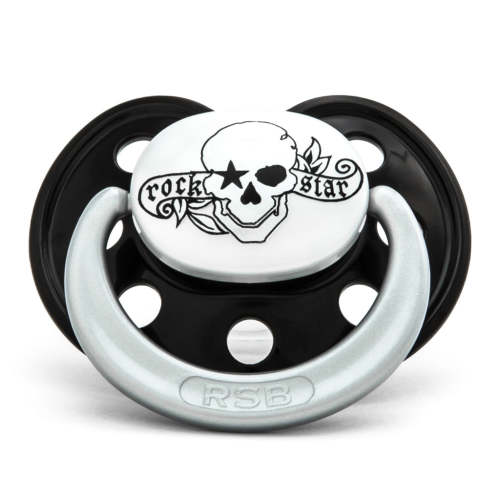 Pacifier - Rock Star "Glow in the Dark" Pirate Skull, Black – Crazy Baby Clothing