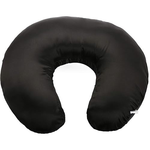 Pro Goleem Satin Nursing Pillow Cover Silk Feeling Soft Feeding Pillow Slipcover for Breastfeeding Moms Fits Standard Infant Nursing Pillow or Positioner Black