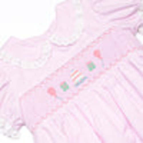 Perfect Day for a Party Smocked Bubble, Pink – Stitchy Fish