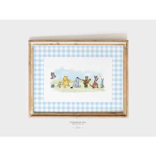 Classic Winnie the Pooh and friends digital print Winny the Pooh nursery wall art Instant digital download