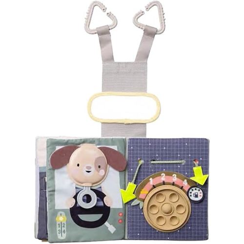 Taf Toys Car seat Toys Busy Book for Toddlers 1-3, Montessori Quiet Activity Books Travel Toy with 15 Activities - Montessori Toys Busy Board for baby - Boy Toys Girl Birthday Gift Travel activity car