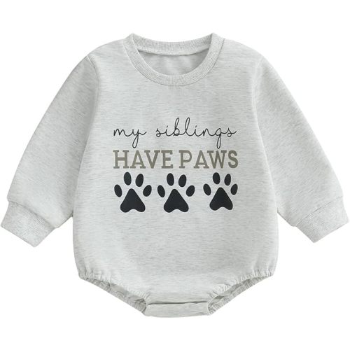 Kupretty Baby Boy Girl Sweatshirt Romper Game Day Embroidery Football Romper Infant Fall Winter Clothes 3 6 12 18 Months