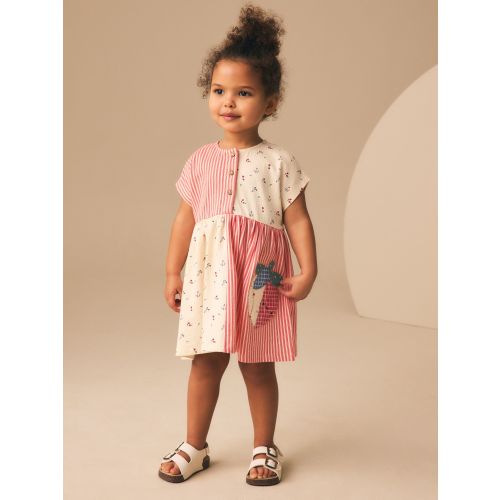 Patchwork Strawberry Jersey Dress (3mths-6mths)