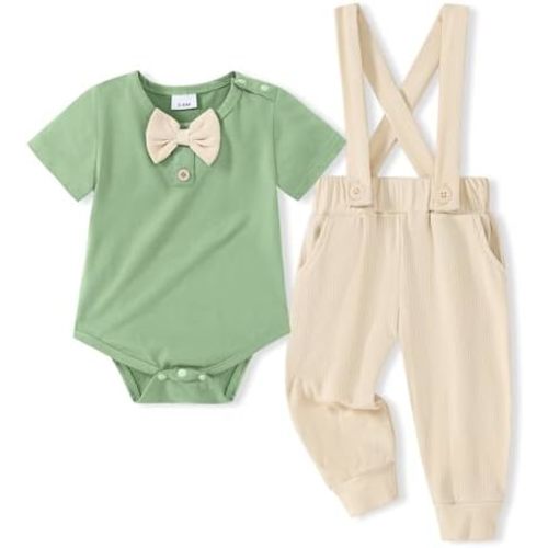 SANMIO Newborn Infant Baby Boy Clothes Summer Short Sleeve Romper and Pants Outfits Set 0 3 6 12 18 Months