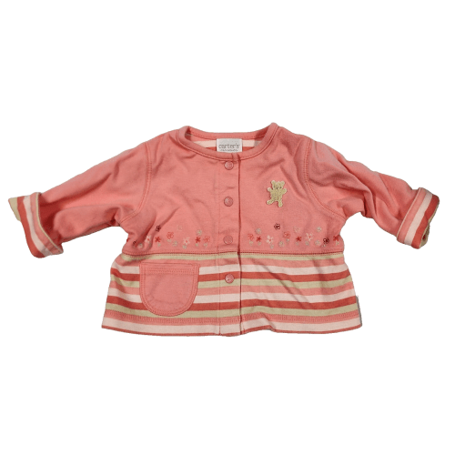 Baby Girl Clothes Vintage Y2K Carter's 0-3 All About A Bear Pink Cardigan Top