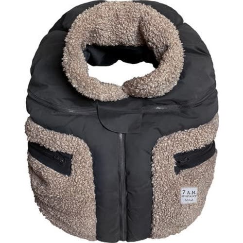 7 A.M. Faux Shearling Trim Car Seat Cocoon, 0-12 M