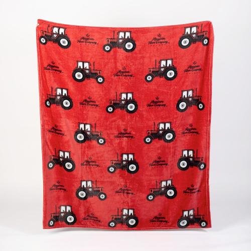Red Tractor Plush Blanket