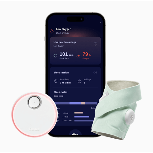 Owlet Dream Sock Smart Wearable Baby Monitor - Dusty Rose