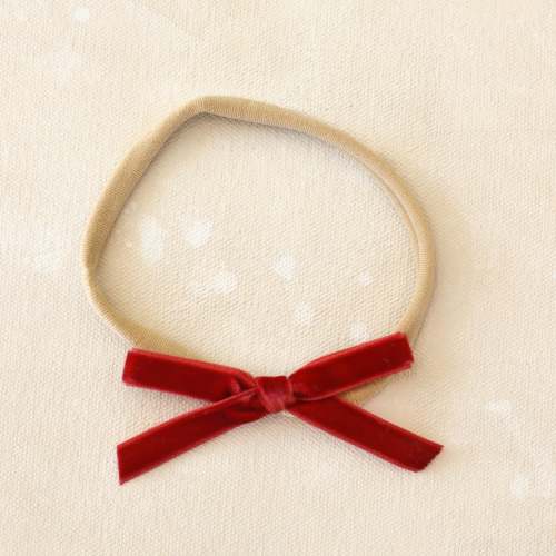 Velvet infant bow // Ladybug