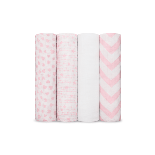 Muslin Swaddle Blankets, 4 Pack