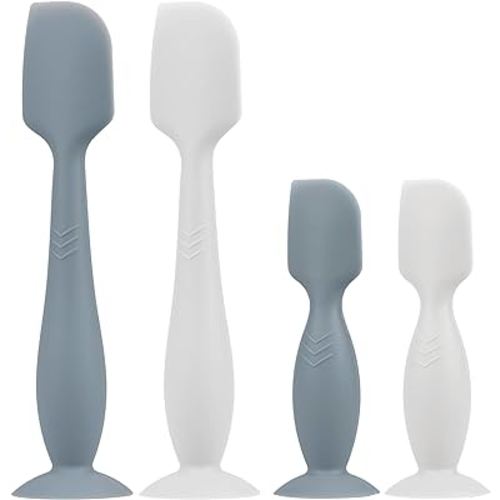 Baby Butt Paste Spatula - 4 Pack Diaper Cream Spatula Applicator Silicone Baby Butt Paste Spatula for Babies, Newborn, 2 x Large Size, 2 x Small Size (White/Cloud)