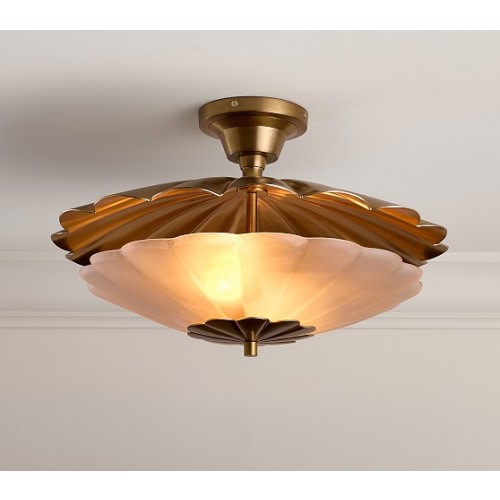 Chris Loves Julia Scallop Semi Flush Mount (13")