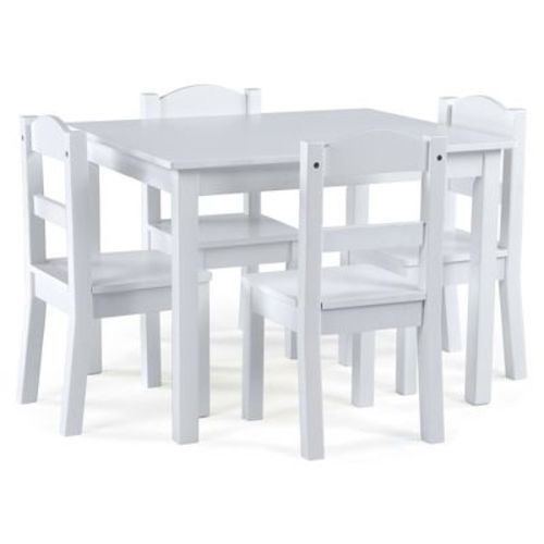 Humble Crew 5pc Cambridge Kids' Wood Table and Chair Set White: Rectangle, MDF, Ages 3+
