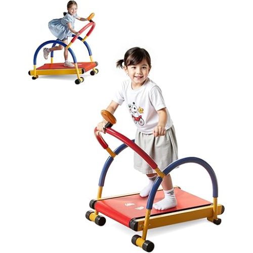 Treadmill for Kids with Handle Bar, XBD Incline Walking Pad Workout Equipment with LED Display, Toddler Treadmills for Home Boys Girls Ages 4+ 150Lbs Capacity