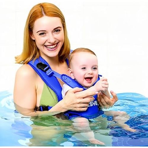 Baby Carrier, Dual-Use Adjustable Baby Sling Support Infant Chest Holder with Drawstring Backpack for Newborn to Toddler 13-33 lbs Swimming Pool Beach Land (Dark Blue)