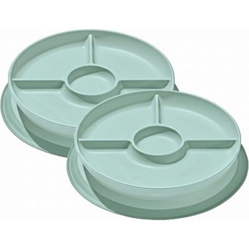 OXO Tot Stick and Stay Suction Divided Plate - Opal (Pack of 2)