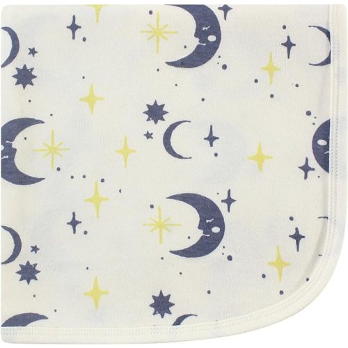 Touched by Nature Unisex Baby Organic Cotton Swaddle, Receiving and Multi-purpose Blanket, Moon, One Size