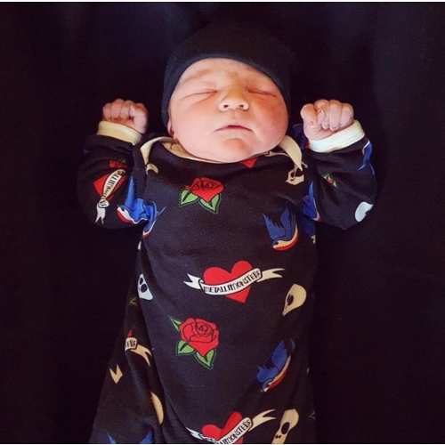 Tattoo flash baby sleepsuit