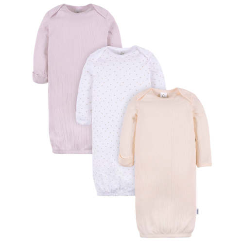 3-Pack Baby Girls Pastel Lap Shoulder Gowns – Gerber