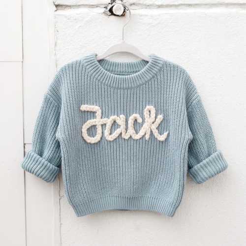Personalized Baby Sweater With Name,Custom Toddler Sweaters,Hand embroidered baby sweater,Gift for Niece or Granddaughter or Daughter