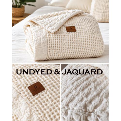 Organic Cotton 8-Layer Waffle & Muslin Blanket – Custom Sizes Available – Waffle Top with Muslin Base – Baby to California King