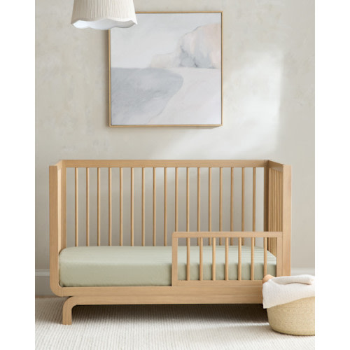 European Linen Fitted Crib Sheet in Willowleaf