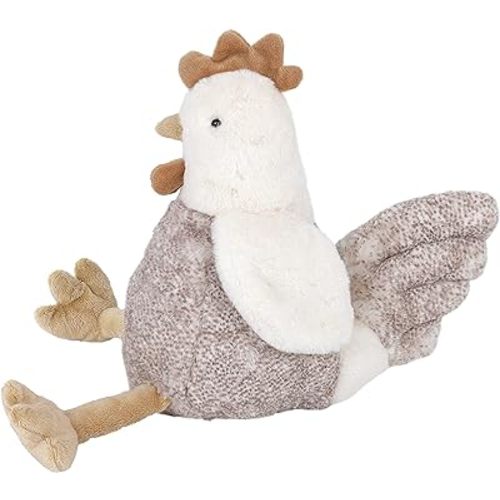 MON AMI Hester The French Hen Stuffed Animal 13” Chicken Plush Stuffed Toy, Farm Animals, Use as Toy or Nursery Room Décor, Great for Kids of All Ages