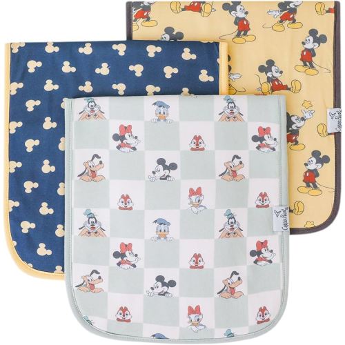 Copper Pearl Baby Burp Cloth Large 21''x10'' Size Premium Absorbent Triple Layer 3-Pack Gift Set Mickey Mouse & Friends