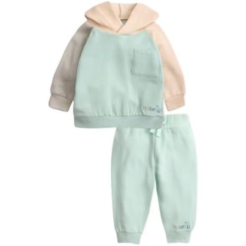 Patch 2-piece Colorblock Hoodie and Jogger Set Organic Cotton
