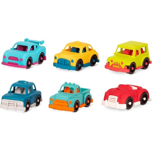 B. toys Happy Cruisers Toy Cars, 6 Mini Vehicles for Toddler Play